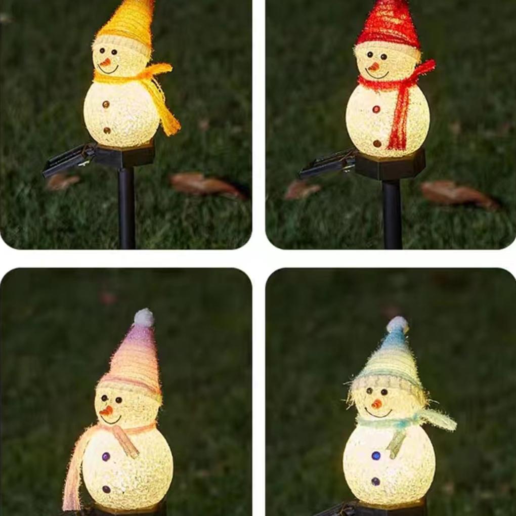 Outdoor Snowman Path Light Solar-Powered Waterproof Lamp Waterproof Solar Snowman Light Outdoor