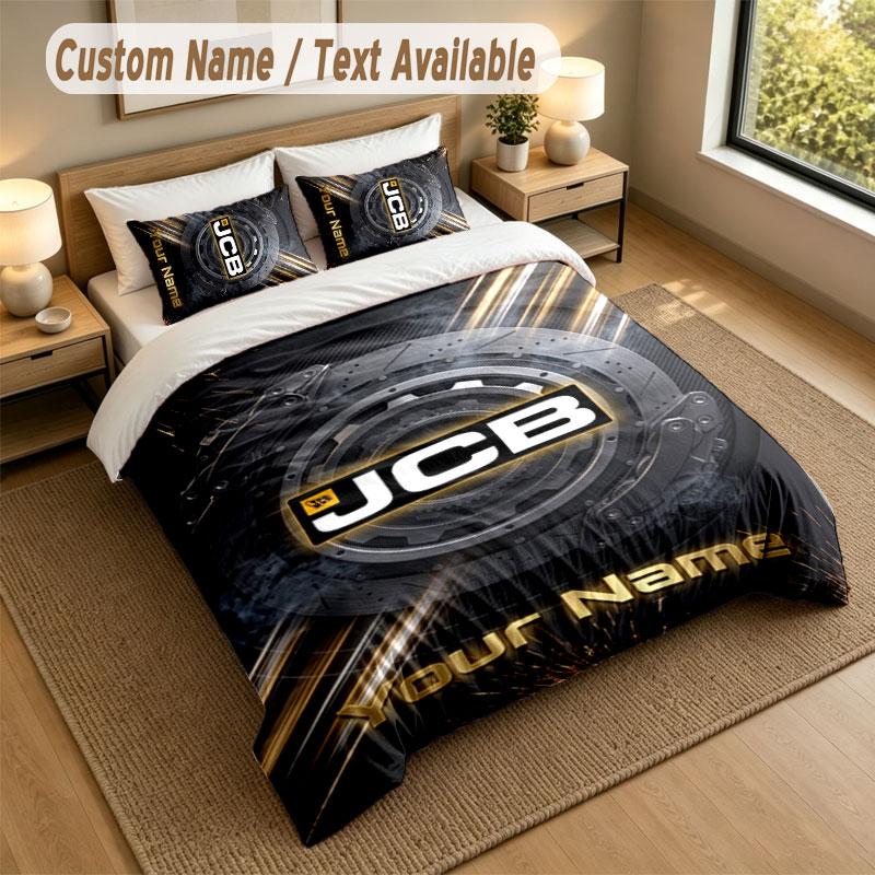 Bedding Set 1 Duvet Cover 2 Pillowcases JCB Print Soft Bed Linen Bedroom Decor