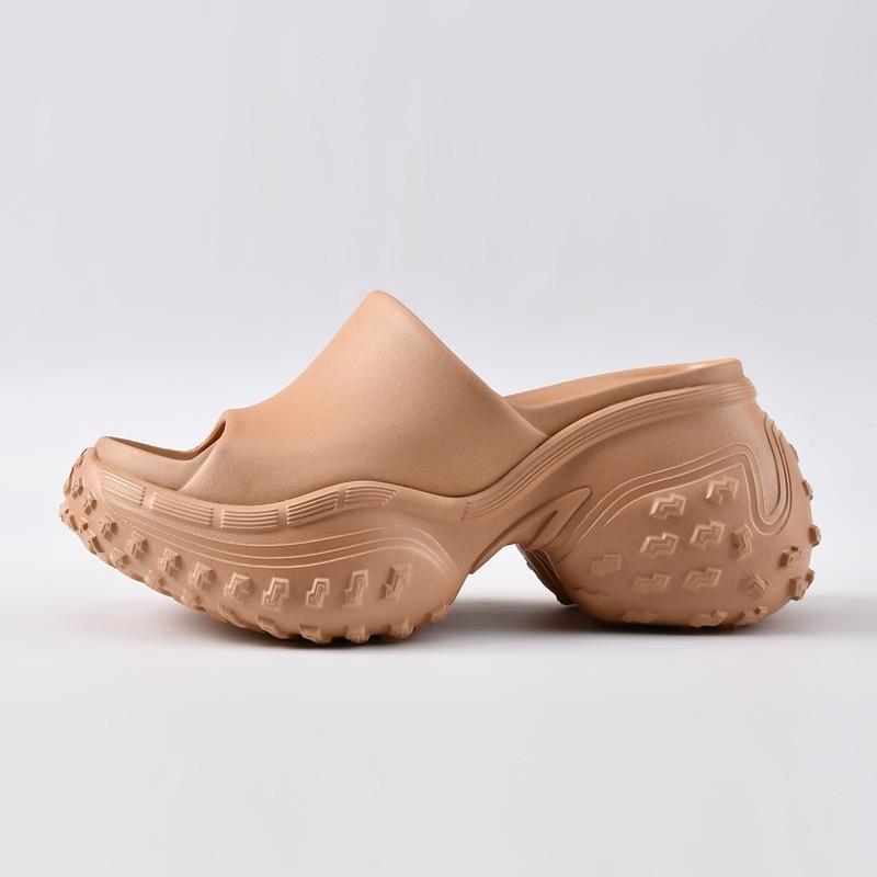 Super thick-soled outer wear eva slippers for women's summer height increase, new fashionable non-slip and deodorant soft-soled one-word slippers
