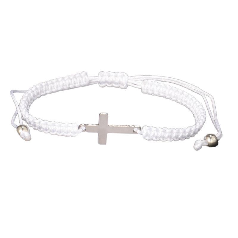 Handmade Woven Titanium and Steel Cross-shaped Bracelet Jewelry for Couples, Bracelet Cord