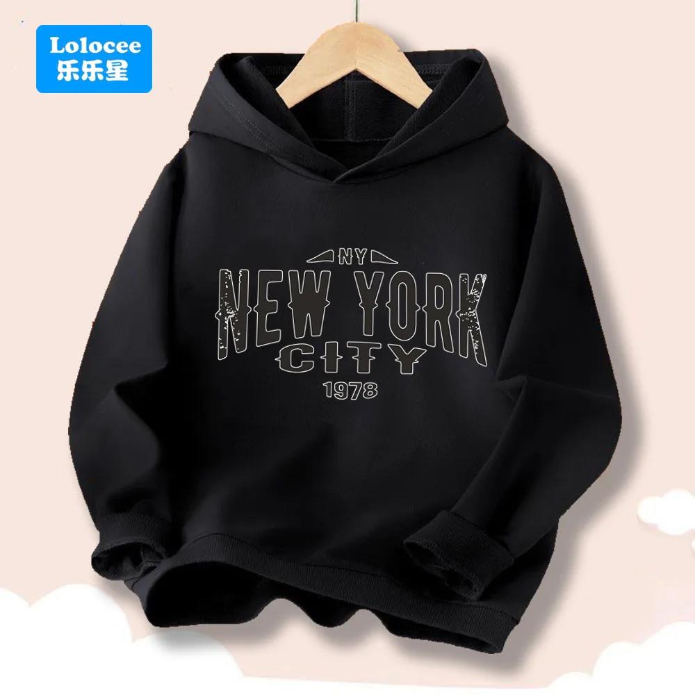 Neuer Herbst/Winter Katzenprint Kinder Langarm Sport Hoodie Street Style Oberteil für ältere Kinder MSD2