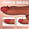Giant Realistic Thick Dildo with 9 Vibration and 3 Insertion Modes, Featuring Powerful Suction Cup and Remote Control - Female Couples Sex Toy