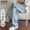 JEEP SPIRIT Men's Straight Wide-Leg Jeans