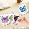 6 Stück Blume Schmetterling DIY Strass Diamant Kunst Mosaik Postkarten mit Umschlägen Handgemacht für Familie Freunde Urlaub Geburtstag