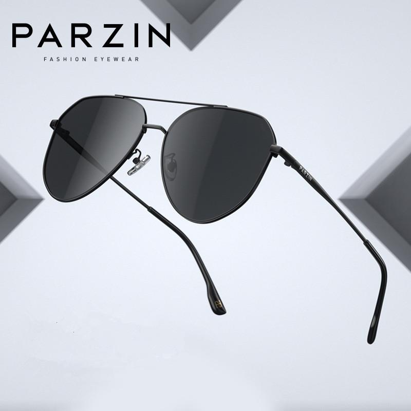 PARZIN Polarisierte Herren Sonnenbrille Aviator Metalllegierungsrahmen Sonnenbrille Herrenbrille zum Autofahren 8204
