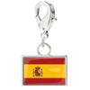 Braccialetto con Charm Bandiera in Acciaio Inossidabile con Moschettone, Gioiello Ciondolo Paese per Regalo di Viaggio Accessorio Stile