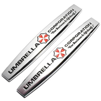 2 stücke Neue 3D Metall UMBRELLA CORPORATION Resident Evil Logo Auto Aufkleber Seite Emblem Abzeichen Auto Hinten Stamm Dekoration Aufkleber Styling