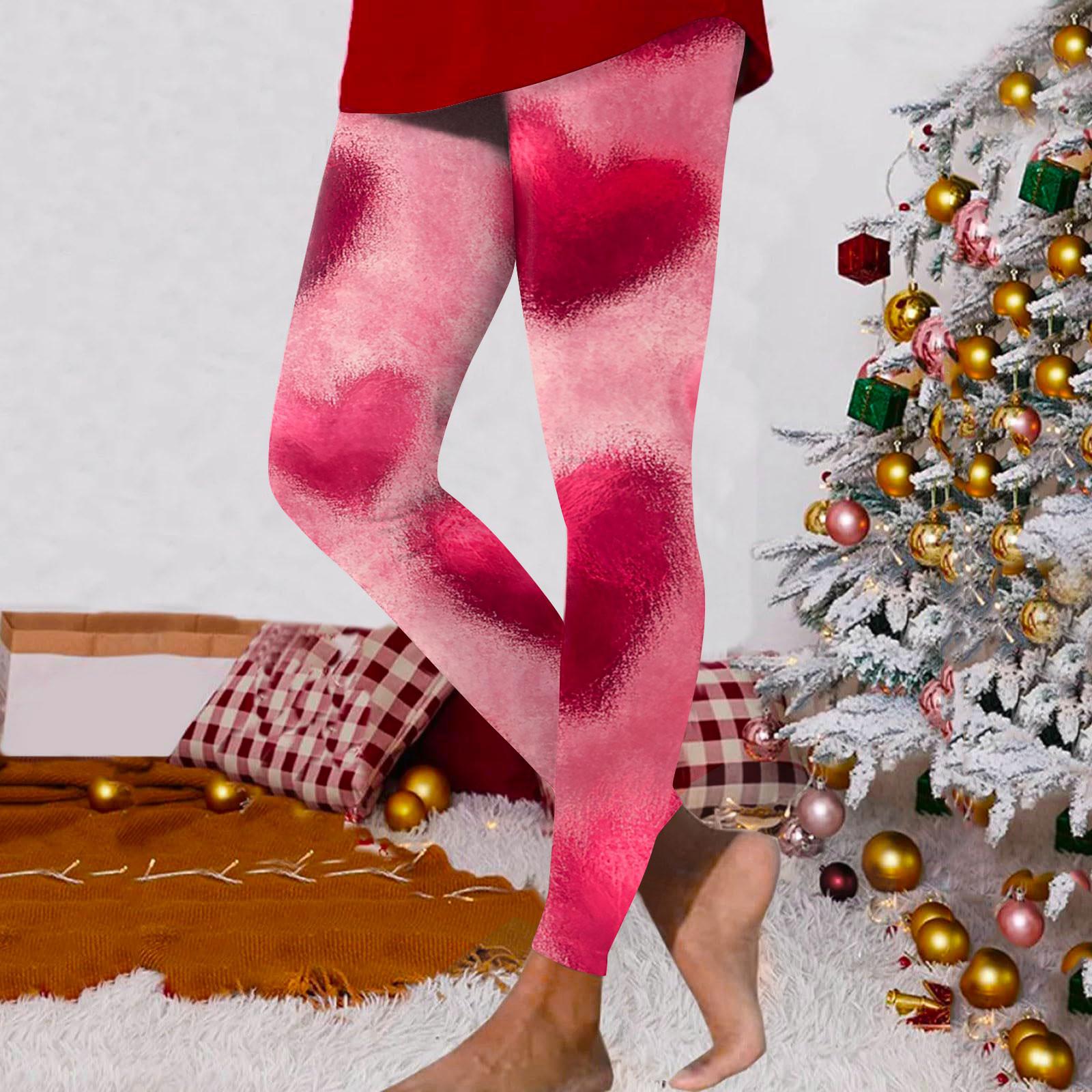 

Жіночі модні стрейч-штани для йоги з принтом на День Святого Валентина L рожевий