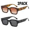 2Pack New Square Sunglasses Vintage Women Fashion Female Sun Glasses Men Shades Uv400 Luxury Brand Male Fishing Glasses