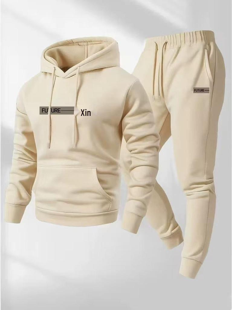 Set de trening cu hanorac și imprimeu logo pentru bărbați 2025 - Bluză cu mânecă lungă și pantaloni