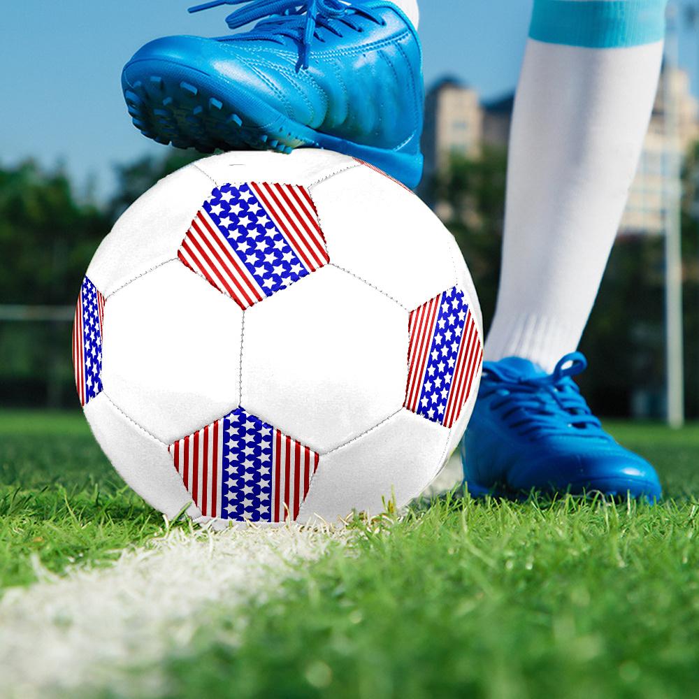 1PC American Flag Soccer Ball Size 5 Football Machine Sewn Indoor/Outdoor Universal Football W27