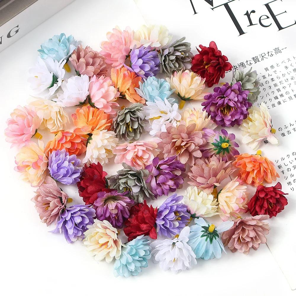 10/20/50 Pièces Roses Artificielles Mini Têtes de Fleurs en Soie Fleurs Simulées Décoration Maison Chambre Accessoires Couronne DIY Décoration Mariage