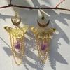 Amethyst Butterfly Sky Moon Earrings