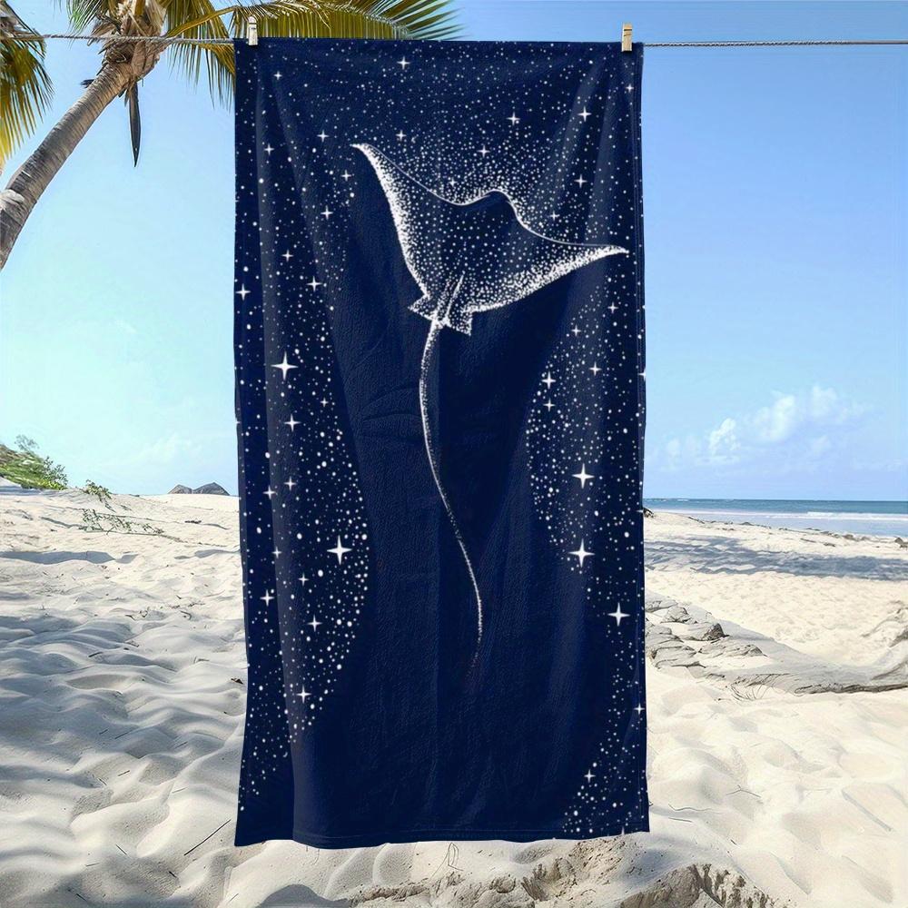 

Stunning Starry Manta Ray Beach Towel, Perfect for Beach Days and Beyond W30*H60(CM)