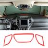 3X Red Central Control Speaker Trim Cover Frame Ring For Dodge Ram 1500 2018+