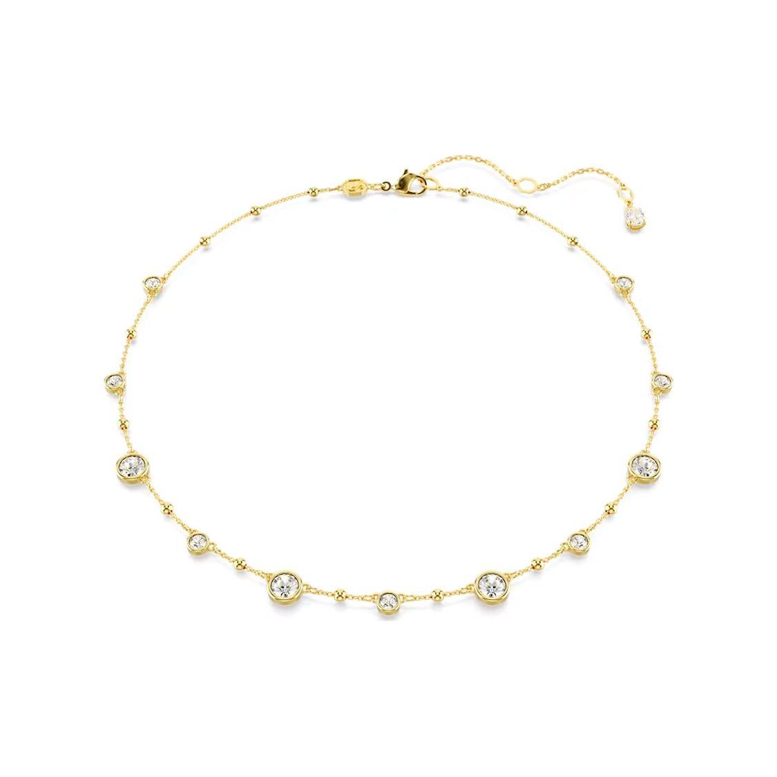 Swarovski Imber Round Cut Cubic Zirconia Imitation Crystal Gold-Toned Necklace Women necklace 5680090 Shopping Bag