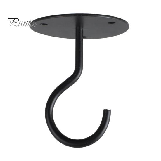 1 Set Convenient Anti Rust 3 Colors Wall Mount Hook Flower Basket Ceiling Wrought Iron Hook for Household