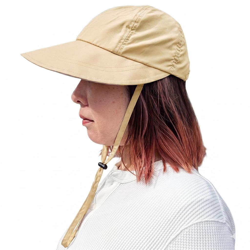 Basicunque Cap Beige Dusp Wide Visor UV Cut Water Repellent Washable Quick Drying Antibacterial Deodorizing Women's