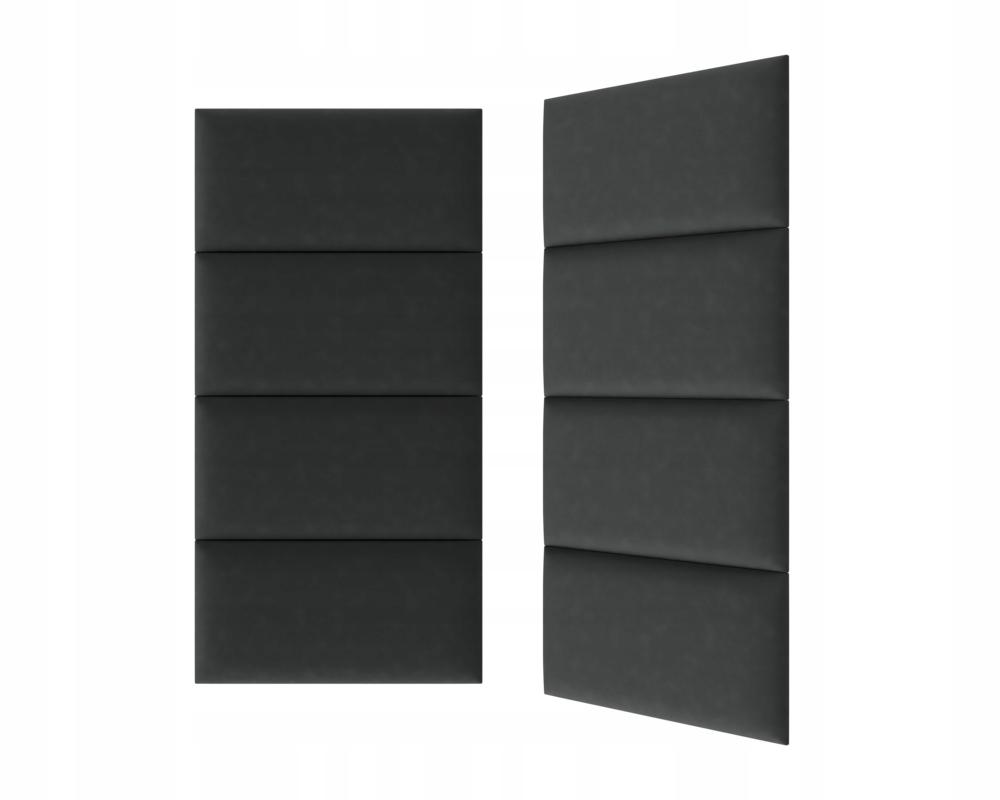 Panel tapicerowany wezgłowie Duo PP Matte Steel czarny 60x30 cm 1szt