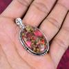 Red Copper Turquoise Pendant, 925 Solid Sterling Silver Jewelry, Gemstone Pendant, Gift For Her Handmade Dainty Jewelry
