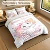 Elephant Theme Personalized 3Pcs Bedding Set Custom Text & Name 1 Sheet 2 Pillowcases Household Bedding 1pc