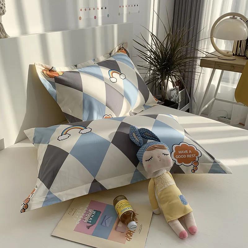 Cartoon-Kissenbezug, ein Paar Kissenbezüge aus reiner Baumwolle für den Haushalt von Erwachsenen, Kissenbezüge für Studentenwohnheime