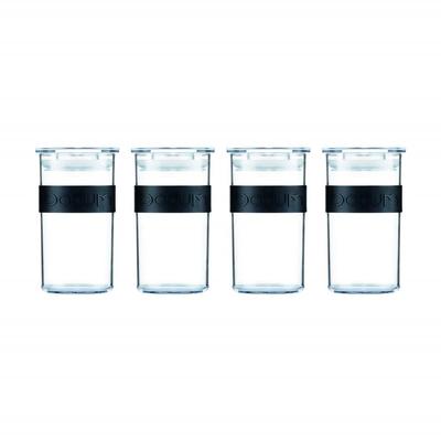 BODUM PRESSO Boîtes de Rangement en Plastique, 250 ml, Lot de 4, pour le Stockage Alimentaire, les Condiments, le Café et le Thé, Lavables au Lave-Vaisselle [Authentique] K11827-01SA