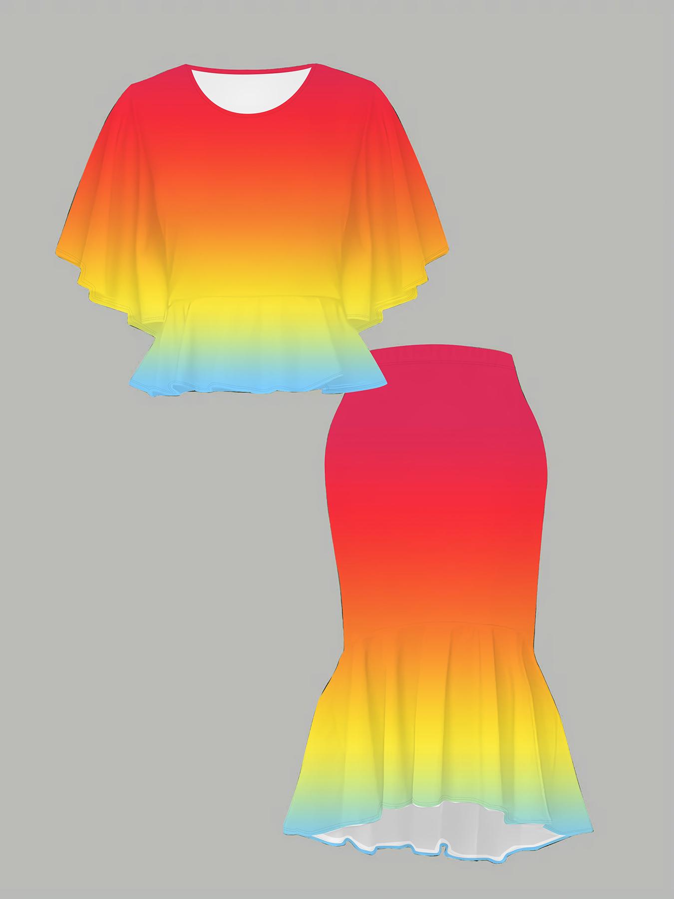 

Классический тотемный женский принт, напечатанный на 3D-принтере, Модный большого размера, Элегантный, Универсальный для всех сезонов. Футболка, Юбка и Комплект 6XL красный