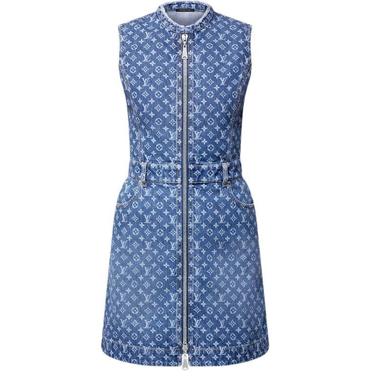Lv Monogrammas džinsa kleita 1AHEOE 38