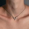 Fashion Shiny Rhinestone Angel Wing Necklace Niche Design Pendant Light Luxury Daily Versatile Chain Jewelry Accessories