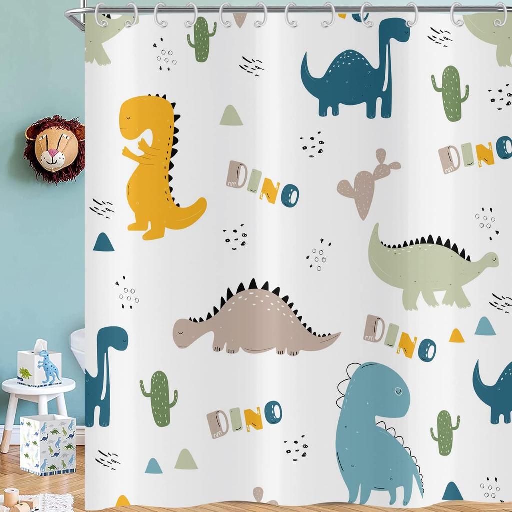 Funny Cute Puppy Animal Pattern Shower Curtain 180x 180cm, Kids Bathroom Decorative Shower Curtain Waterproof