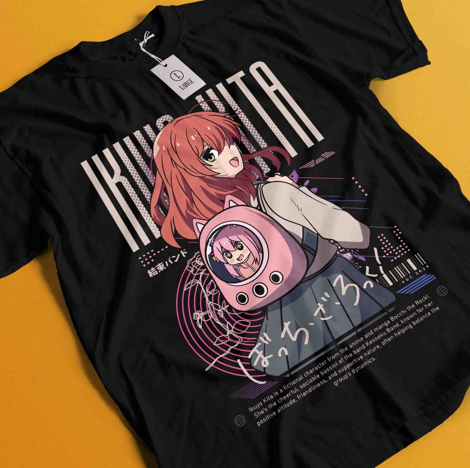 

Hitori Gotou Bocchi the Rock T-Shirt Mens Womens Tees Top Kawaii Funny Yamada Tee Nijika Ijichi Shirt 3XL
