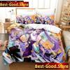 Anime Genshin Impact Keqing Girl Bedding Set Printed With Pillowcase Bed Duvet Cover Soft Single Double Queen Super King Size