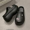 2025 Summer New Thick-bottomed Bow Bag Head Slippers Women's Wear Heightened Non-slip Design Women's Cool Slippers