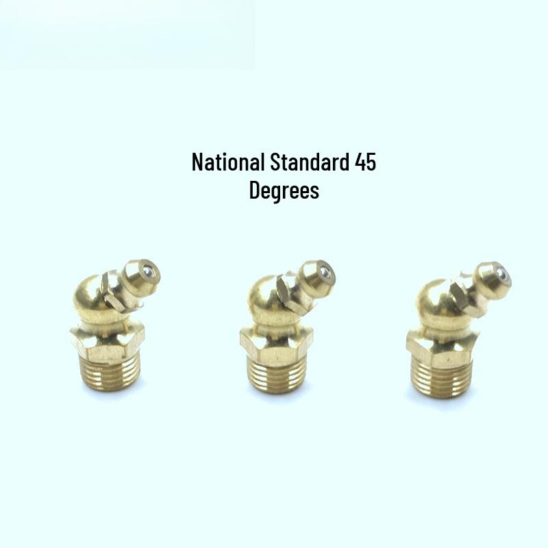 Universal Pure Copper Grease Zerk Set: M6, M8, M10, M12, M14, M16 - Extended Filling Excavator Oil Cup.