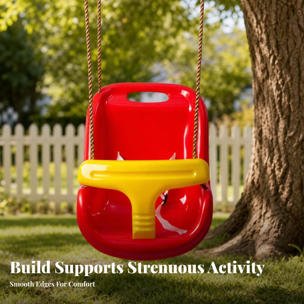 Child Swing Chair 120 Kg Capacity Seat with Hanging Ropes High Back for Young Children, Home