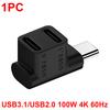 1/2PCS 180 Degree Angle USB C Adapter USB-C Male to Female Converter 20Gbps 140W Type C Charging Adapter for Steam Deck