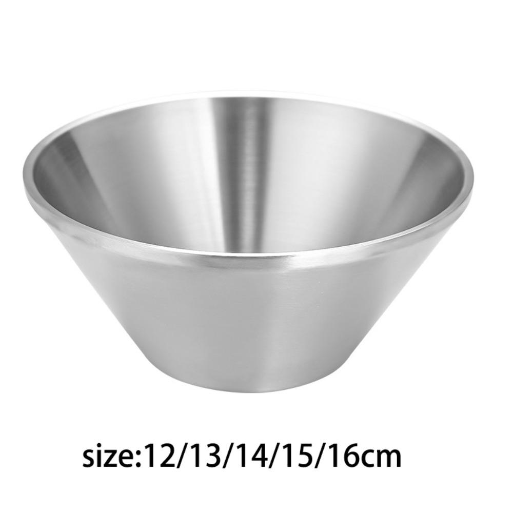 

Кухонная посуда Шляпа Миски Контейнер для смешивания фруктовых салатов Корейская V-образная пиала для риса 14cm серебряный