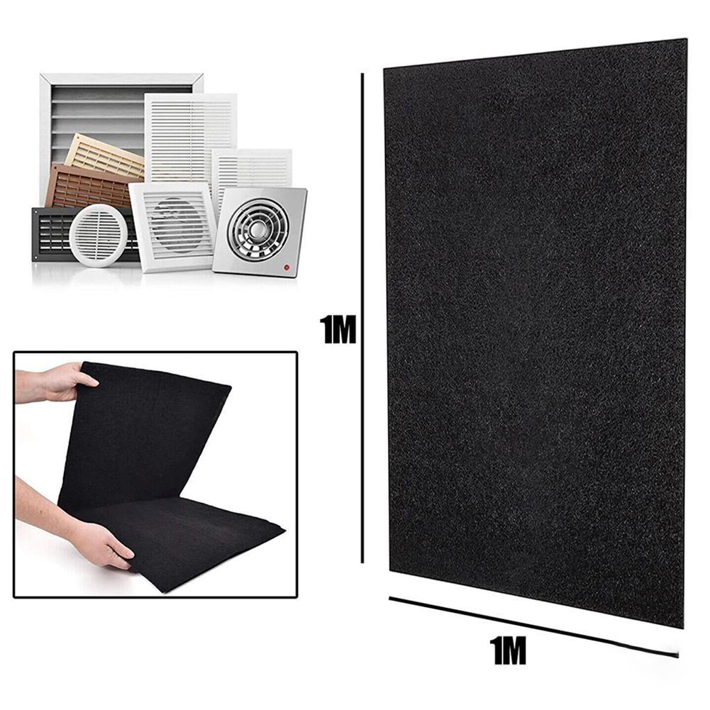100cm*100cm*10mm Range Hood Filter Odour Prevention Filter Activated Carbon Material Car Air Conditioner Efficient Filtration
