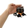 Cute Big Eyes Black Cat Plush Keychain Stuffed Little Devil Cartoon Wings Kitten Doll Pendant Soft Mini Car Keyring Bag Ornament