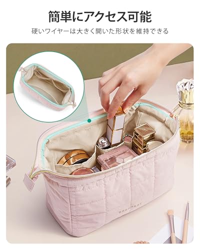 BAGSMART Cosmetic Pouch Large Capacity Makeup Cosmetics Storage Travel Portable Multifunctional Cute Brush Bag Supplies Business Trip