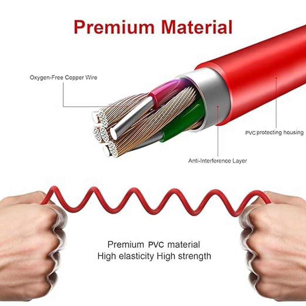 

Wire with 6.35mm Adapter 2.5mm to 3.5mm Headphone Cable for NC700 QC45 QC35 QC25 OE2 OE2i червоний