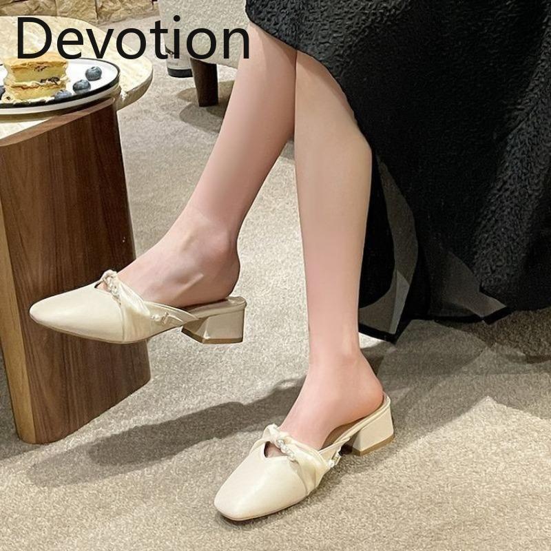 Mid-heel, Chunky Heel, Half-heeled Sandals, New High-heeled Anti-slip Women's Shoes Devotion