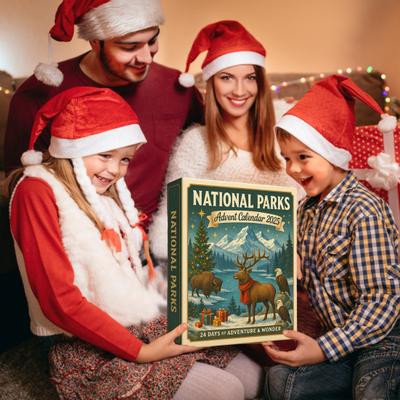 2025 National Parks Advent Calendar 24 Days Christmas Countdown Calendar with 24 Landscapes And Wildlife Surprise Gifts for Explorers Nature Lovers
