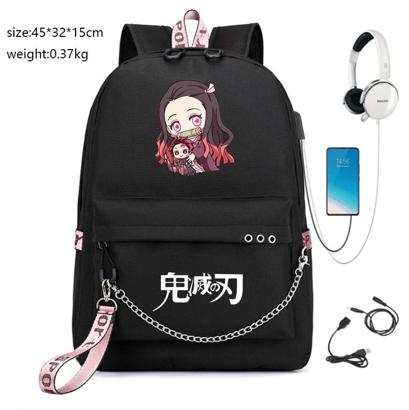Giappone fumetti anime Demon Slayer Zaino Oxford di Alta Qualità Grande Capacità Borsa a Spalla per Studenti 0012