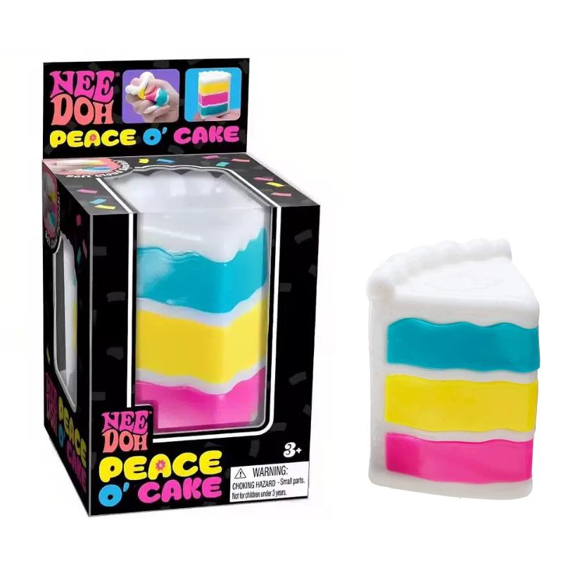 Needoh Peace Cake Pizza Slice Fidget Toy Non-toxic Soft Squishy Slow Rise Relief Pressure Heal Relax for Adults Kids Desk Gift