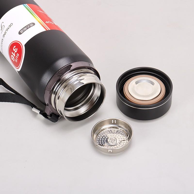 Sun Kettle 316 Stainless Steel Insulated Water Bottle with Lanyard - Large Capacity Double-Layer Vacuum Portable Cup for Outdoors