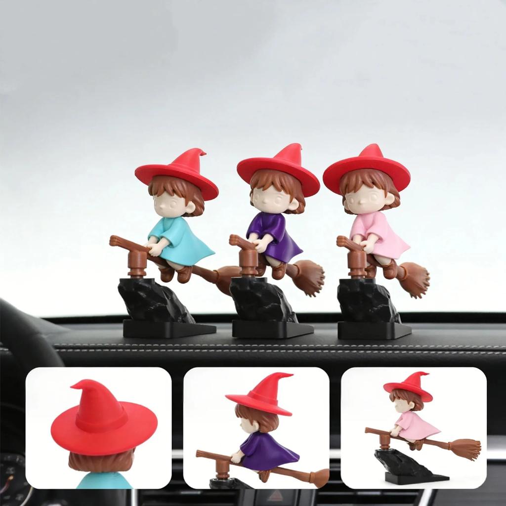 Funny Car Ornament Dashboard Drifting Figurine Desktop Ornament Broomstick Drift Ornament Car Decoration Interior Accessories