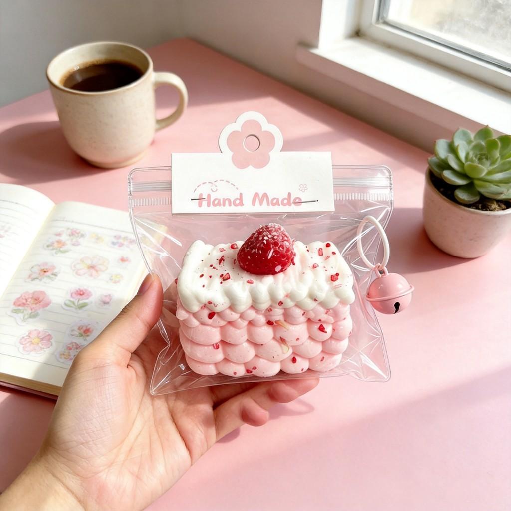 Food Grade Silicone Strawberry Cream Stack Stress Relief Toy For Kids And Adults