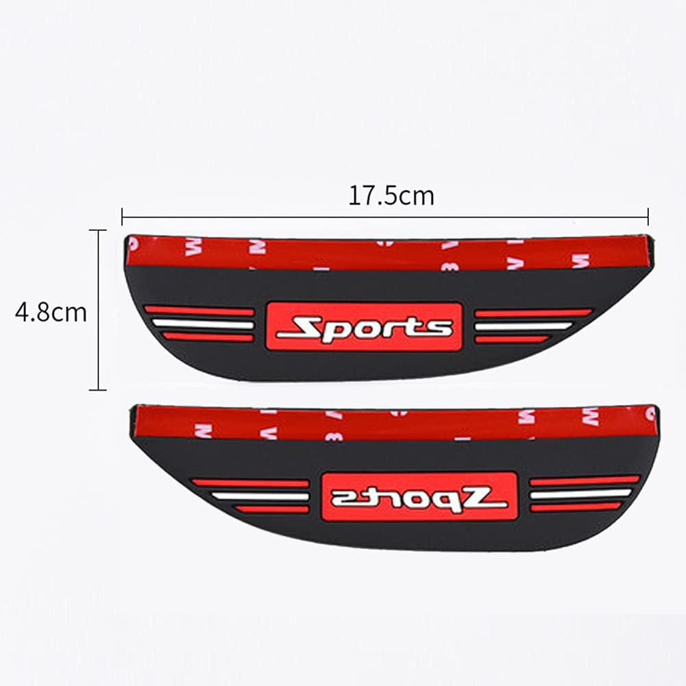 

Universal Car Rear View Mirror Rain Cover Sun Visor Eyebrow Carbon Fiber Side View Mirror Rain Guard Auto Accessories (Red)